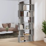 vidaXL Bibliotecă/Separator, gri sonoma, 80x24x192 cm, lemn prelucrat vidaXL Bibliotecă/Separator, gri sonoma, 80x24x192 cm, lemn prelucrat