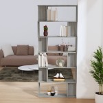 vidaXL Bibliotecă/Separator, gri sonoma, 80x24x192 cm, lemn prelucrat vidaXL Bibliotecă/Separator, gri sonoma, 80x24x192 cm, lemn prelucrat