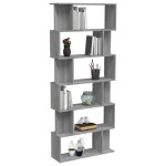 vidaXL Bibliotecă/Separator, gri sonoma, 80x24x192 cm, lemn prelucrat vidaXL Bibliotecă/Separator, gri sonoma, 80x24x192 cm, lemn prelucrat