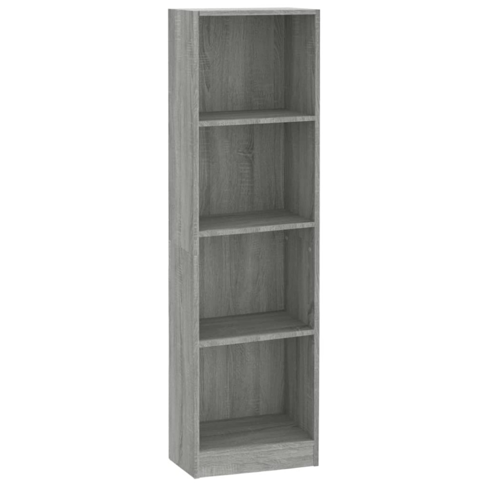 vidaXL Bibliotecă cu 4 niveluri gri sonoma 40x24x143 cm lemn compozit