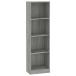 vidaXL Bibliotecă cu 4 niveluri gri sonoma 40x24x143 cm lemn compozit vidaXL Bibliotecă cu 4 niveluri gri sonoma 40x24x143 cm lemn compozit