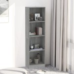 vidaXL Bibliotecă cu 4 niveluri gri sonoma 40x24x143 cm lemn compozit vidaXL Bibliotecă cu 4 niveluri gri sonoma 40x24x143 cm lemn compozit