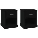 vidaXL Noptiere, 2 buc, negru, 39x39x47,5 cm, lemn prelucrat