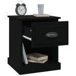 vidaXL Noptiere, 2 buc, negru, 39x39x47,5 cm, lemn prelucrat