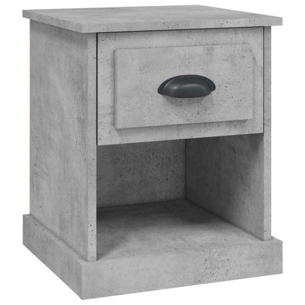 vidaXL Noptieră, gri beton, 39x39x47,5 cm, lemn prelucrat
