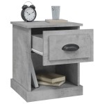 vidaXL Noptieră, gri beton, 39x39x47,5 cm, lemn prelucrat