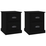 vidaXL Noptiere, 2 buc, negru, 39x39x47,5 cm, lemn prelucrat