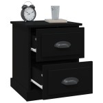 vidaXL Noptiere, 2 buc, negru, 39x39x47,5 cm, lemn prelucrat