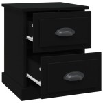 vidaXL Noptiere, 2 buc, negru, 39x39x47,5 cm, lemn prelucrat