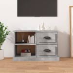 vidaXL Comodă TV, gri beton, 73x35,5x47,5 cm, lemn prelucrat vidaXL Comodă TV, gri beton, 73x35,5x47,5 cm, lemn prelucrat
