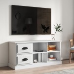 vidaXL Comodă TV, alb, 102x35,5x47,5 cm, lemn prelucrat