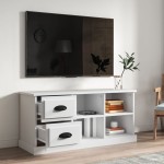 vidaXL Comodă TV, alb, 102x35,5x47,5 cm, lemn prelucrat