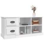 vidaXL Comodă TV, alb extralucios, 102x35,5x47,5 cm, lemn prelucrat