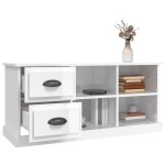 vidaXL Comodă TV, alb extralucios, 102x35,5x47,5 cm, lemn prelucrat