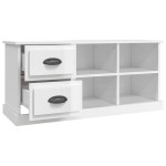 vidaXL Comodă TV, alb extralucios, 102x35,5x47,5 cm, lemn prelucrat