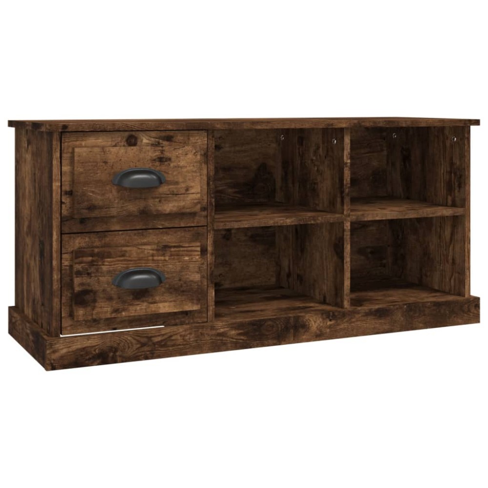 vidaXL Comodă TV, stejar afumat, 102x35,5x47,5 cm, lemn prelucrat