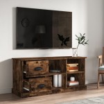 vidaXL Comodă TV, stejar afumat, 102x35,5x47,5 cm, lemn prelucrat vidaXL Comodă TV, stejar afumat, 102x35,5x47,5 cm, lemn prelucrat