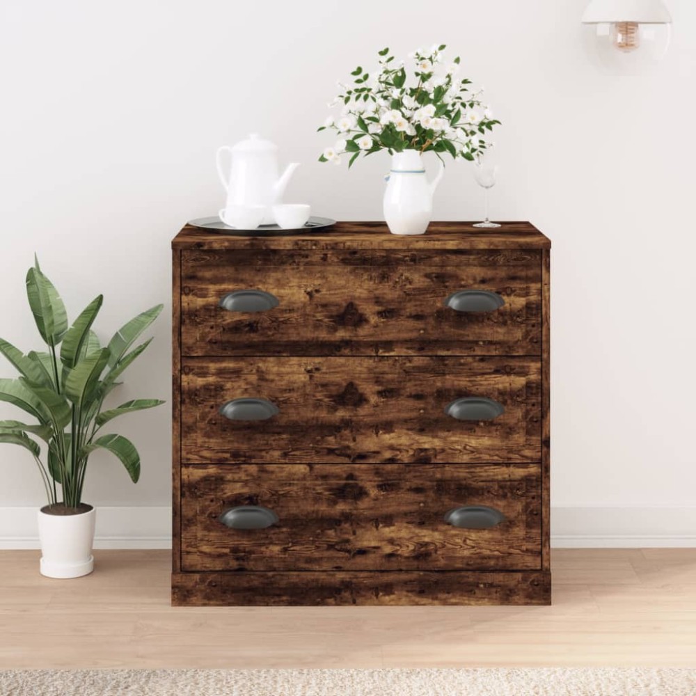 vidaXL Servantă, stejar afumat, 70x35,5x67,5 cm, lemn prelucrat