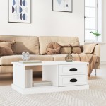vidaXL Măsuță de cafea, alb, 90x50x35 cm, lemn prelucrat vidaXL Măsuță de cafea, alb, 90x50x35 cm, lemn prelucrat