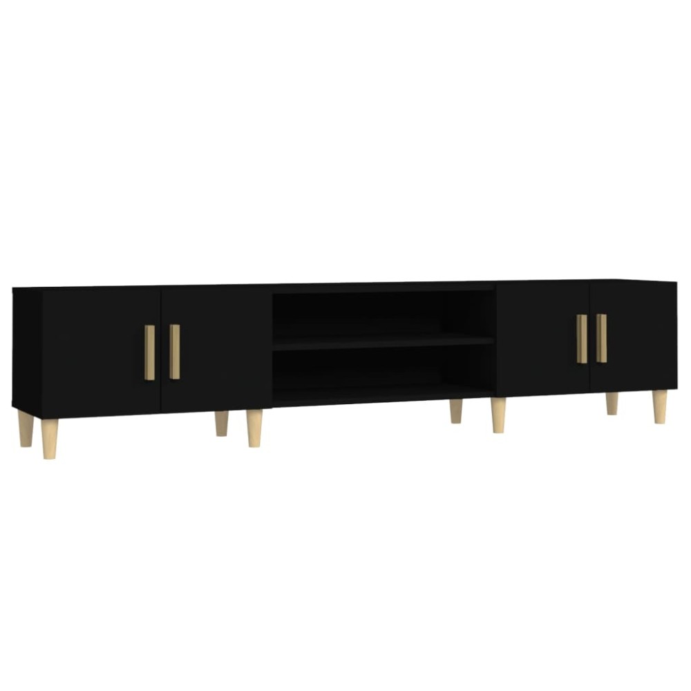 vidaXL Comodă TV, negru, 180x31,5x40 cm, lemn prelucrat