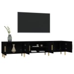 vidaXL Comodă TV, negru, 180x31,5x40 cm, lemn prelucrat