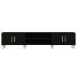 vidaXL Comodă TV, negru, 180x31,5x40 cm, lemn prelucrat