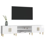 vidaXL Comodă TV, alb extralucios, 180x31,5x40 cm, lemn prelucrat