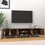 vidaXL Comodă TV, stejar fumuriu, 180x31,5x40 cm, lemn prelucrat