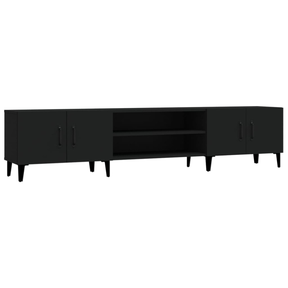 vidaXL Comodă TV, negru, 180x31,5x40 cm, lemn prelucrat