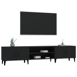 vidaXL Comodă TV, negru, 180x31,5x40 cm, lemn prelucrat