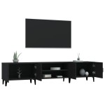 vidaXL Comodă TV, negru, 180x31,5x40 cm, lemn prelucrat
