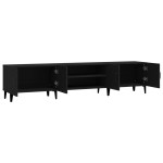 vidaXL Comodă TV, negru, 180x31,5x40 cm, lemn prelucrat