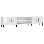 vidaXL Comodă TV, alb extralucios, 180x31,5x40 cm, lemn prelucrat vidaXL Comodă TV, alb extralucios, 180x31,5x40 cm, lemn prelucrat