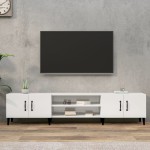 vidaXL Comodă TV, alb extralucios, 180x31,5x40 cm, lemn prelucrat vidaXL Comodă TV, alb extralucios, 180x31,5x40 cm, lemn prelucrat