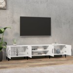 vidaXL Comodă TV, alb extralucios, 180x31,5x40 cm, lemn prelucrat vidaXL Comodă TV, alb extralucios, 180x31,5x40 cm, lemn prelucrat