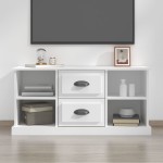 vidaXL Comodă TV, alb, 99,5x35,5x48 cm, lemn prelucrat vidaXL Comodă TV, alb, 99,5x35,5x48 cm, lemn prelucrat
