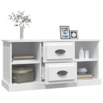 vidaXL Comodă TV, alb, 99,5x35,5x48 cm, lemn prelucrat vidaXL Comodă TV, alb, 99,5x35,5x48 cm, lemn prelucrat