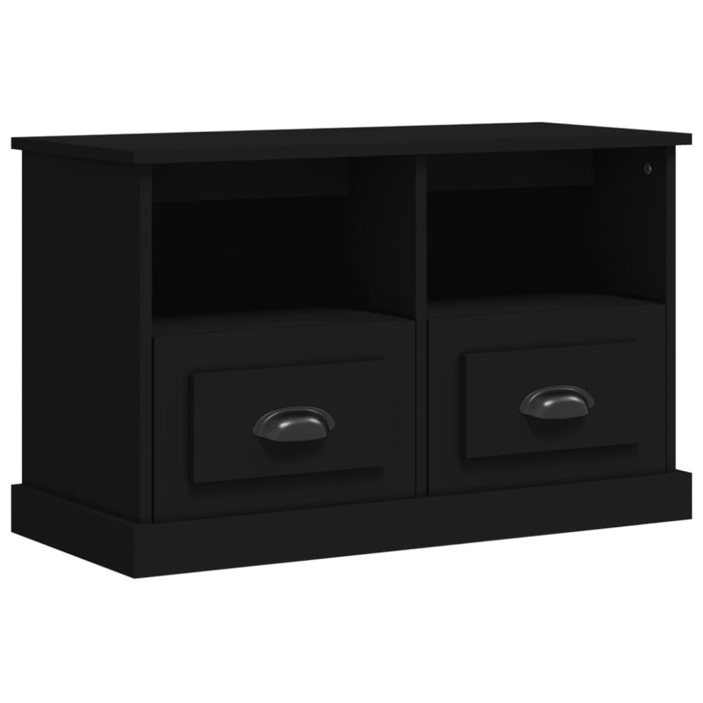 vidaXL Comodă TV, negru, 80x35x50 cm, lemn prelucrat