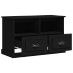 vidaXL Comodă TV, negru, 80x35x50 cm, lemn prelucrat