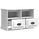 vidaXL Comodă TV, alb extralucios, 80x35x50 cm, lemn prelucrat vidaXL Comodă TV, alb extralucios, 80x35x50 cm, lemn prelucrat