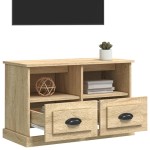 vidaXL Comodă TV, stejar sonoma, 80x35x50 cm, lemn prelucrat