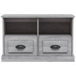 vidaXL Comodă TV, gri sonoma, 80x35x50 cm, lemn prelucrat vidaXL Comodă TV, gri sonoma, 80x35x50 cm, lemn prelucrat