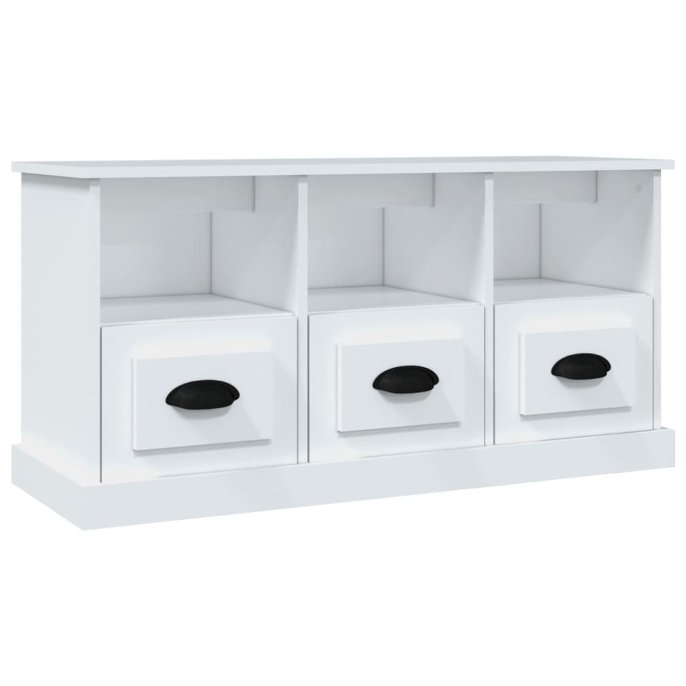 vidaXL Comodă TV, alb, 100x35x50 cm, lemn prelucrat