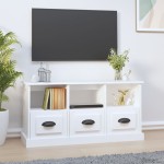 vidaXL Comodă TV, alb, 100x35x50 cm, lemn prelucrat vidaXL Comodă TV, alb, 100x35x50 cm, lemn prelucrat