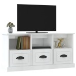vidaXL Comodă TV, alb extralucios, 100x35x50 cm, lemn prelucrat