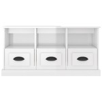 vidaXL Comodă TV, alb extralucios, 100x35x50 cm, lemn prelucrat