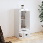 vidaXL Dulap înalt, alb extralucios, 36x35,5x103,5 cm, lemn compozit vidaXL Dulap înalt, alb extralucios, 36x35,5x103,5 cm, lemn compozit