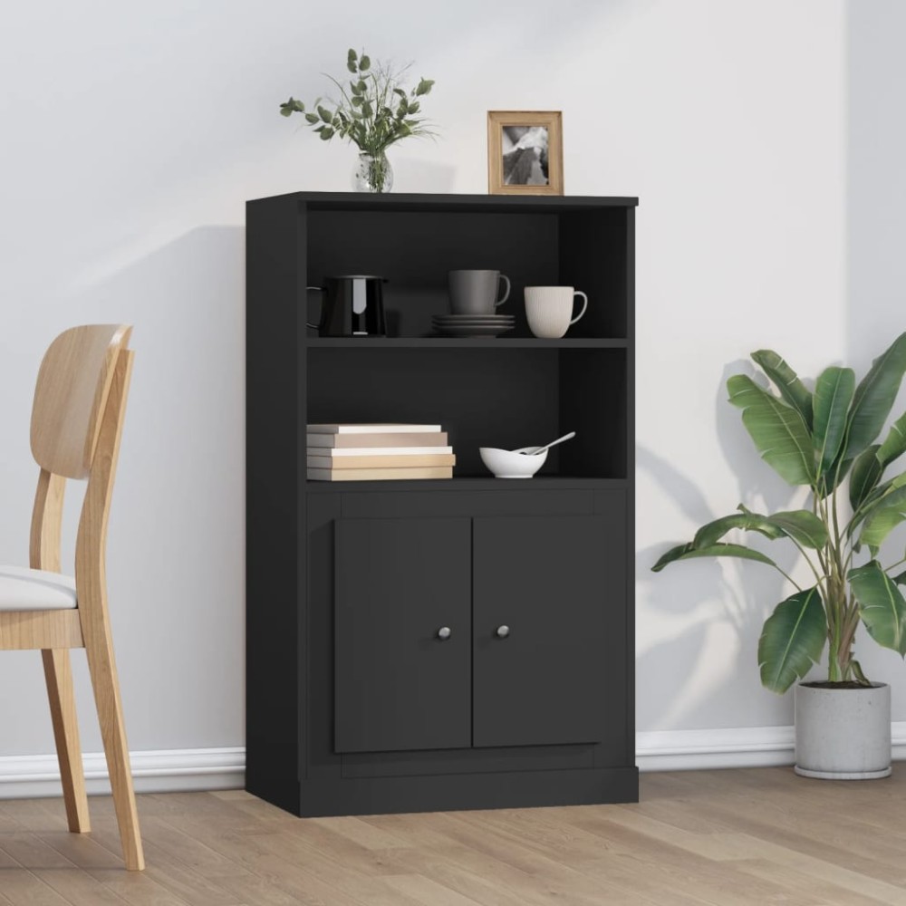 vidaXL Dulap înalt, negru, 60x35,5x103,5 cm, lemn prelucrat