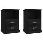 vidaXL Noptiere, 2 buc., negru, 43x36x60 cm vidaXL Noptiere, 2 buc., negru, 43x36x60 cm