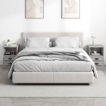 vidaXL Noptiere, 2 buc., gri sonoma, 43x36x60 cm vidaXL Noptiere, 2 buc., gri sonoma, 43x36x60 cm